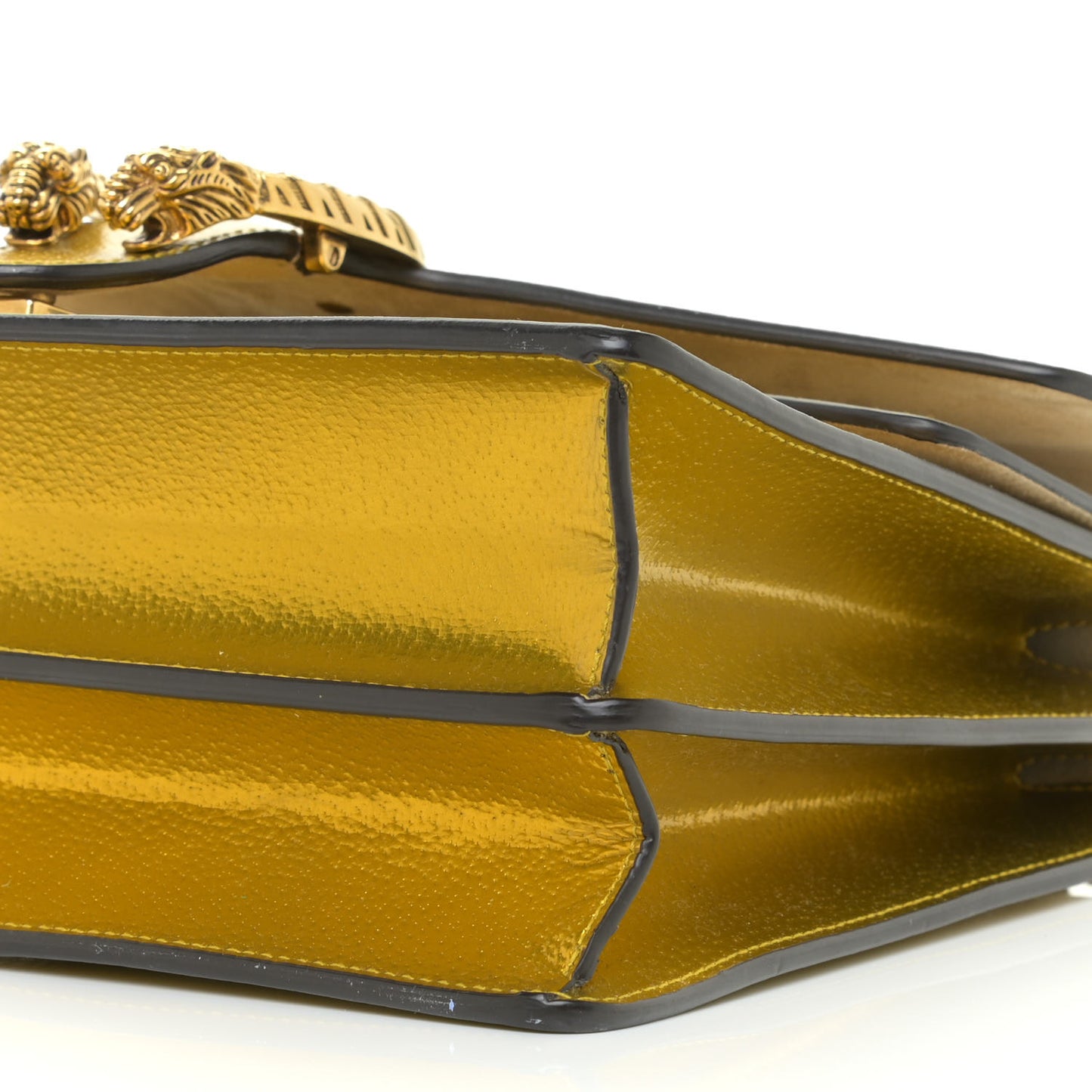 Metallic Calfskin Medium Dionysus Shoulder Bag Yellow