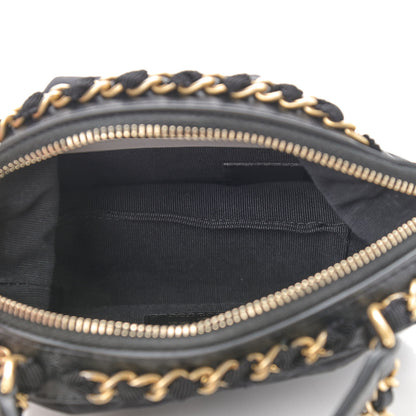 Chanel Nylon Grosgrain Quilted Lifestyle Clutch with Chain Black 5 of 9