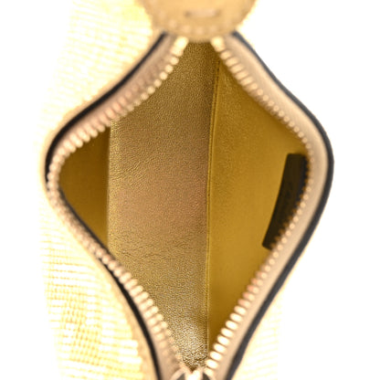 Fendi Crystal Vitello Laminato Suede FF Nano Fendigraphy Hobo Charm Platino 5 of 10