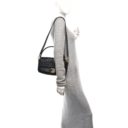 Fendi Nappa FF 1974 Embossed Baguette Black 2 of 10