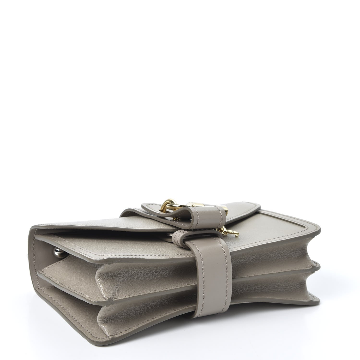 Chloe Shiny Goatskin Calfskin Aby Chain Shoulder Bag Motty Grey 3 of 9