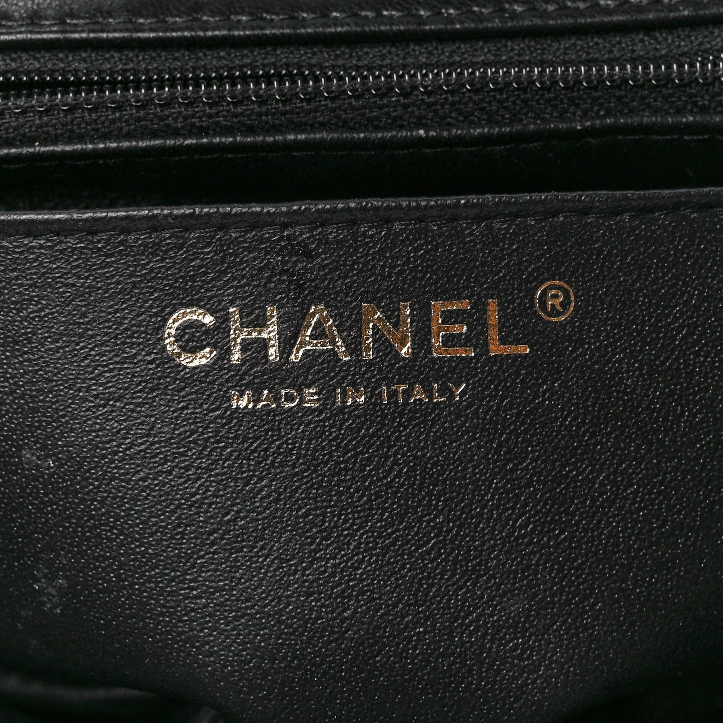 Lambskin Chevron Quilted Mini Square Flap Black