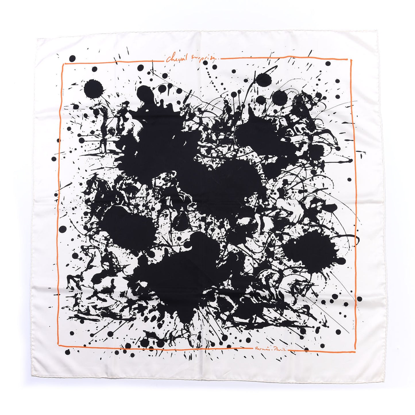 Silk Cheval Surprise Scarf 90 White Black