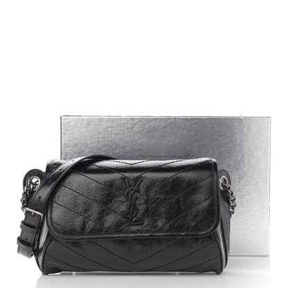 Saint Laurent Crinkled Calfskin Matelasse Monogram Niki Body Bag Black 11 of 11