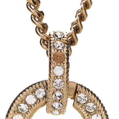 Chanel Crystal CC Logo Pendant Necklace Gold 6 of 6