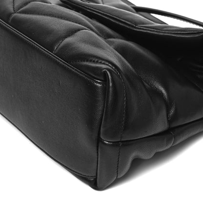 Saint Laurent Lambskin Quilted Small Loulou Puffer Monogram Chain Satchel Black 9 of 9
