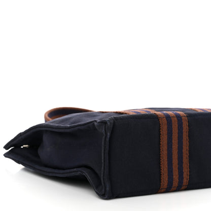 Hermes Canvas Tout Fourre PM Navy Brown 9 of 11