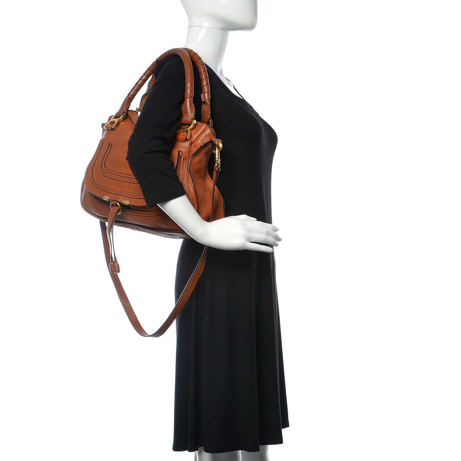 Chloe Calfskin Medium Marcie Satchel Tan 2 of 22