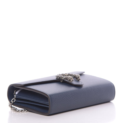 Gucci Dollar Calfskin Crystal Mini Dionysus Chain Wallet Blue Agata Black Diamond 4 of 10