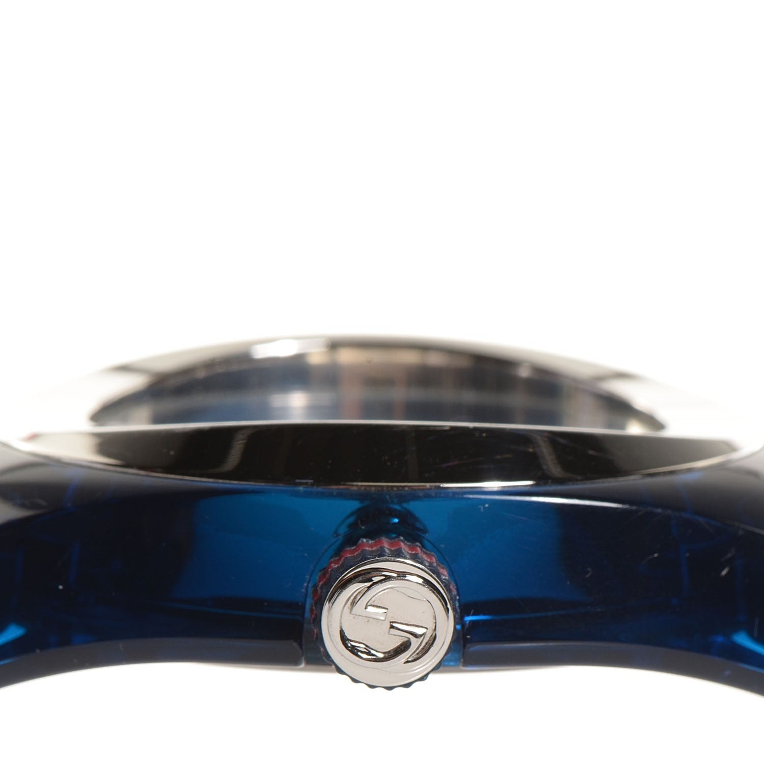 Gucci Stainless Steel Rubber 46mm Sync Web Quartz Watch Blue 6 of 7