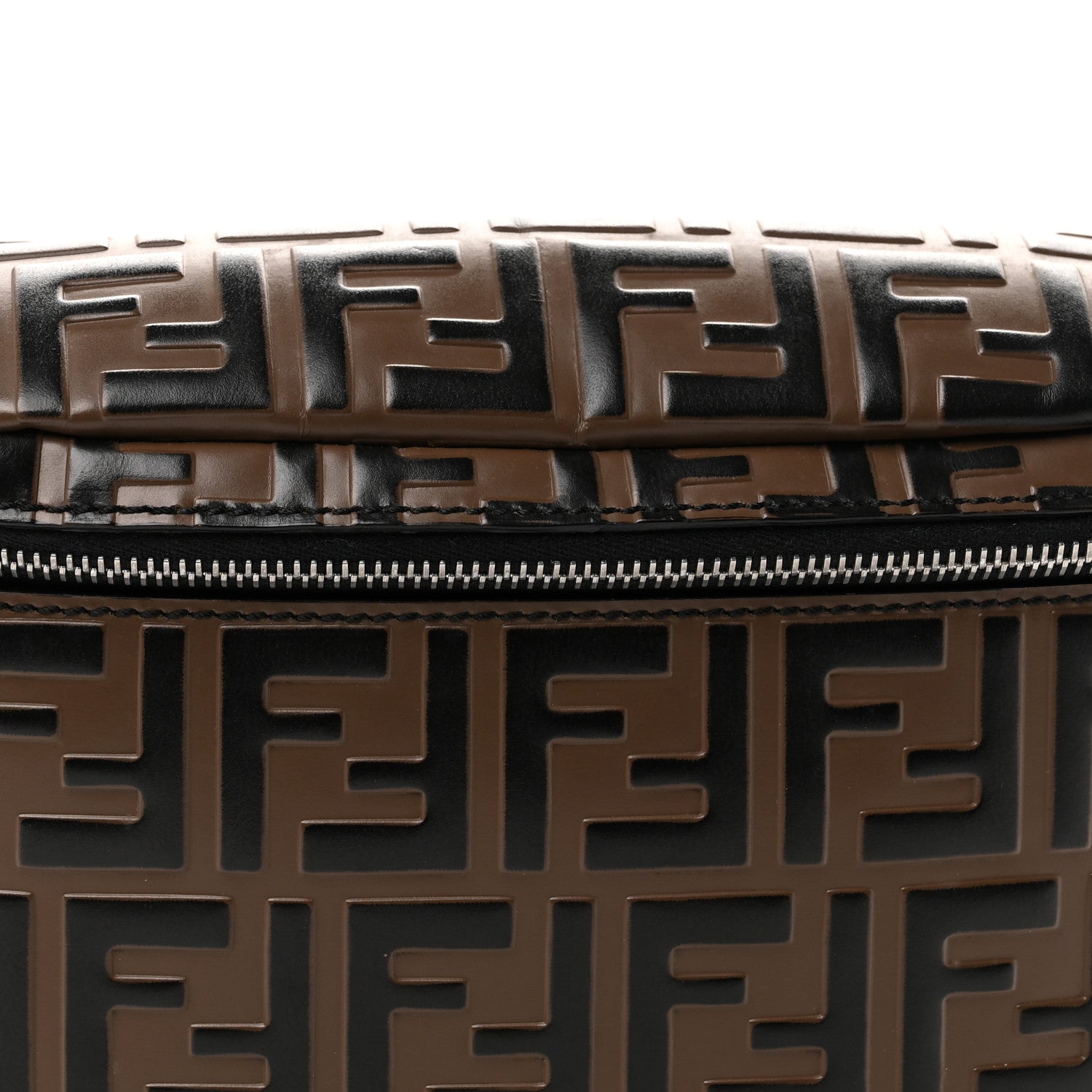 Fendi Vitello Century Bi-Color FF 1974 Embossed Belt Bag Maya Black 8 of 13
