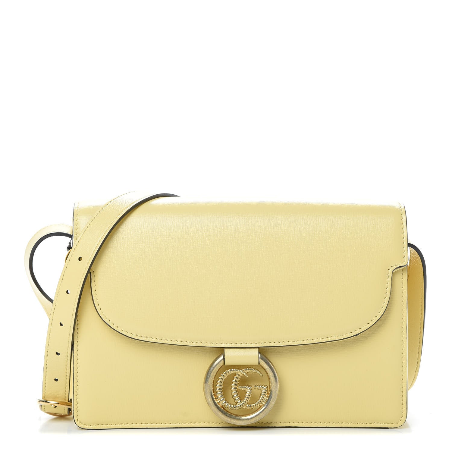 Gucci Textured Calfskin Small Torchon GG Ring Shoulder Bag Butter 1 of 11