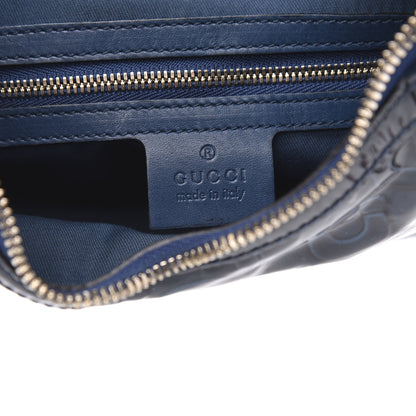 Gucci Patent Calfskin Horsebit Embossed Glam Hobo Blue 6 of 11