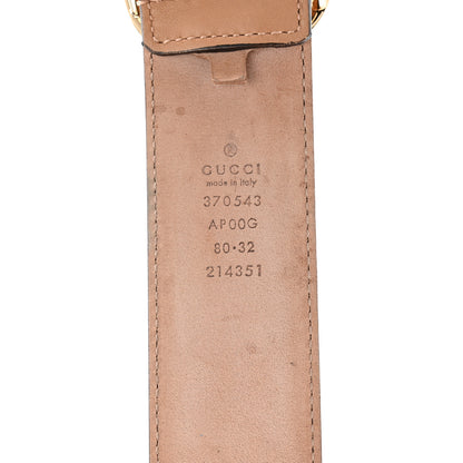 Gucci Calfskin Interlocking G 37mm Belt 80 32 Camelia 3 of 8