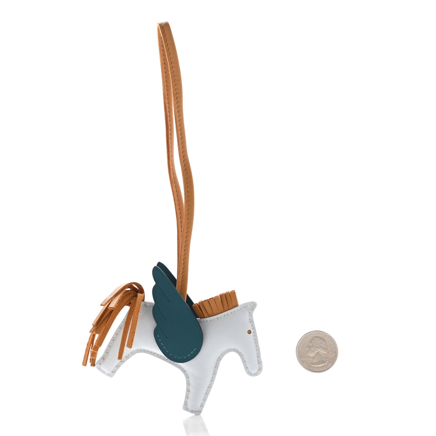 Milo Lambskin Grigri Rodeo Pegase Horse Bag Charm PM Bleu Brume Sesame Vert Bosphore
