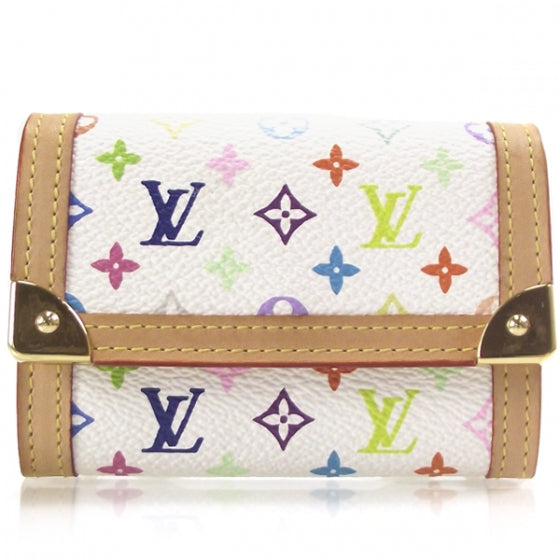 Louis Vuitton Monogram Multicolor Porte-Monnaie Plat Coin Purse White 1 of 8
