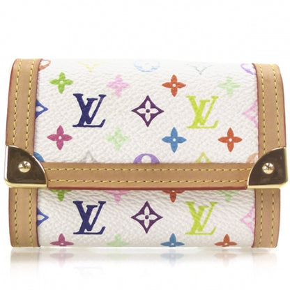 Louis Vuitton Monogram Multicolor Porte-Monnaie Plat Coin Purse White 1 of 8