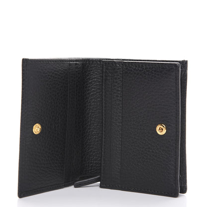 Gucci Pebbled Calfskin GG Marmont Card Case Black 5 of 9