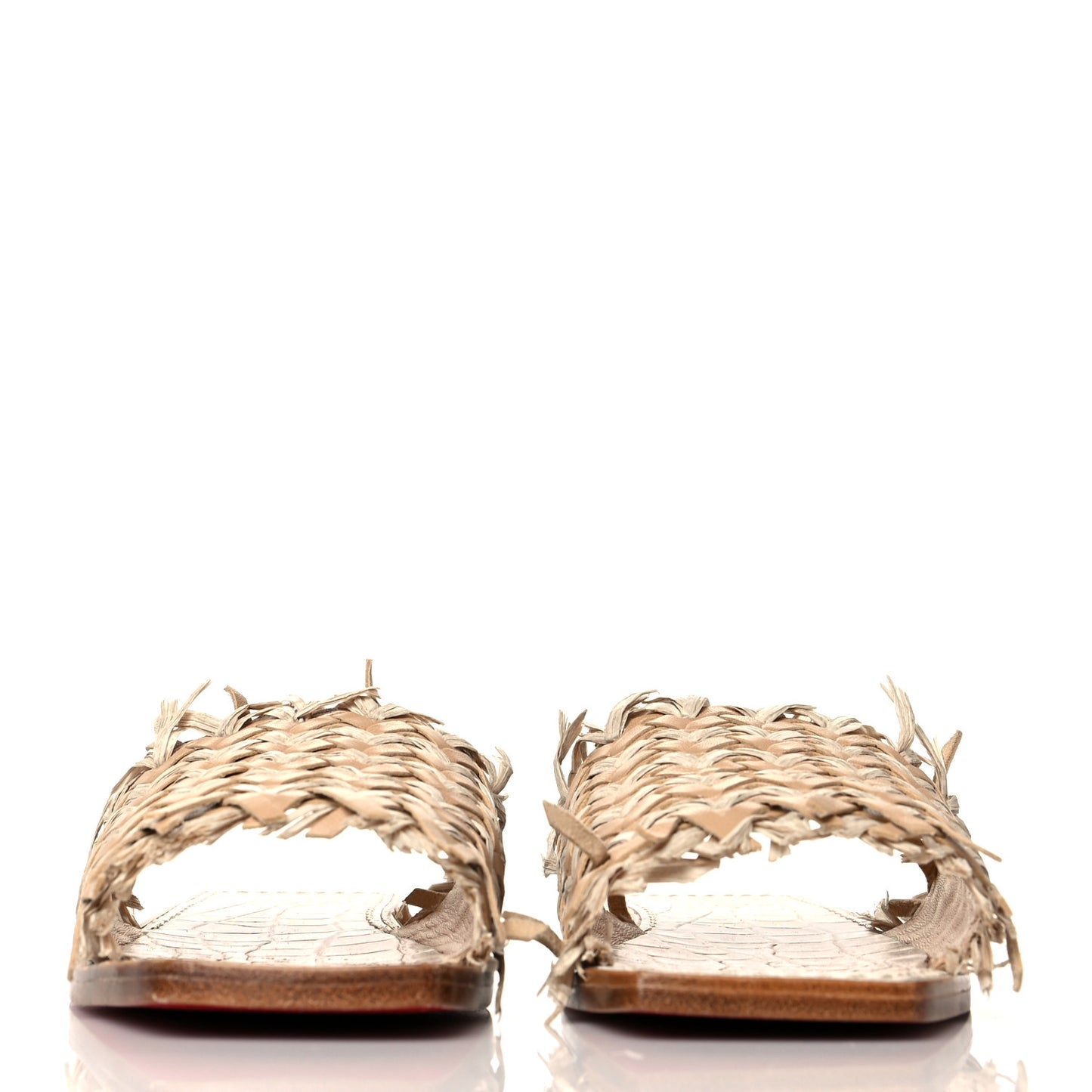 Raffia Soudana Sandal Flats 36 Beige