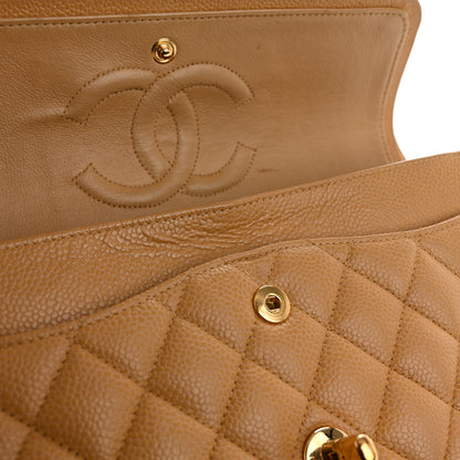 Chanel Caviar Quilted Medium Double Flap Beige 13 of 13