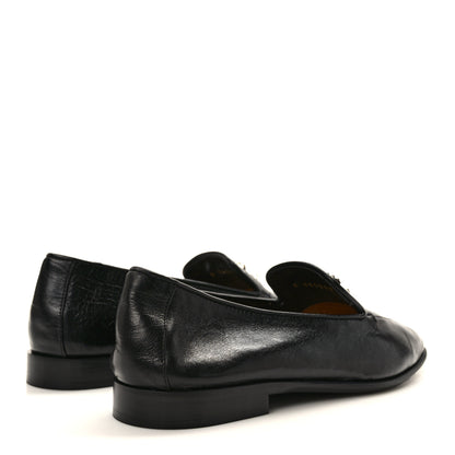 Chanel Shiny Calfskin CC Mocassin Loafers 35.5 Black 4 of 9