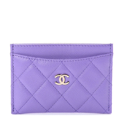 Chanel Caviar Quilted Card Holder Purple 1 of 7