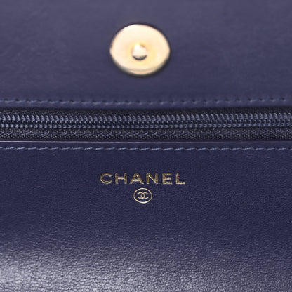 Chanel Denim Quilted Chanel 19 Wallet On Chain WOC Blue 6 of 11