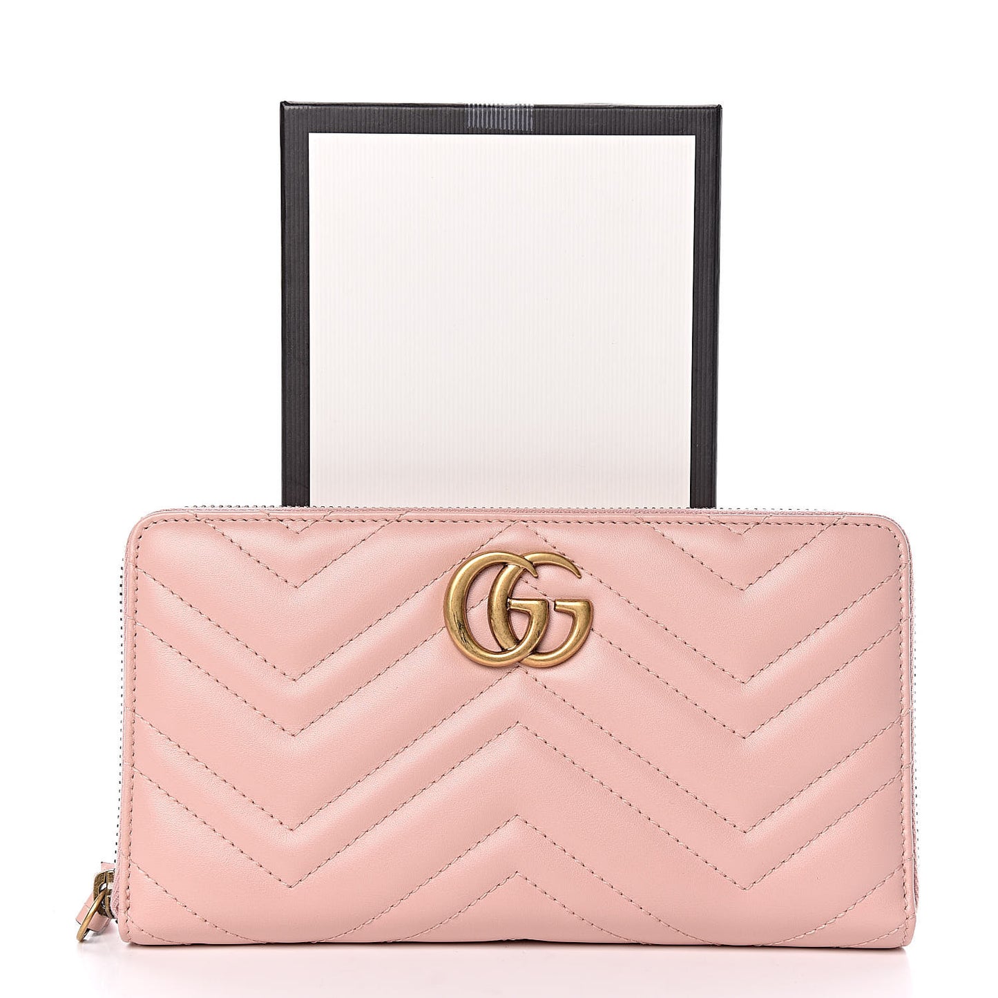 Calfskin Matelasse GG Marmont Zip Around Organizer Wallet Perfect Pink