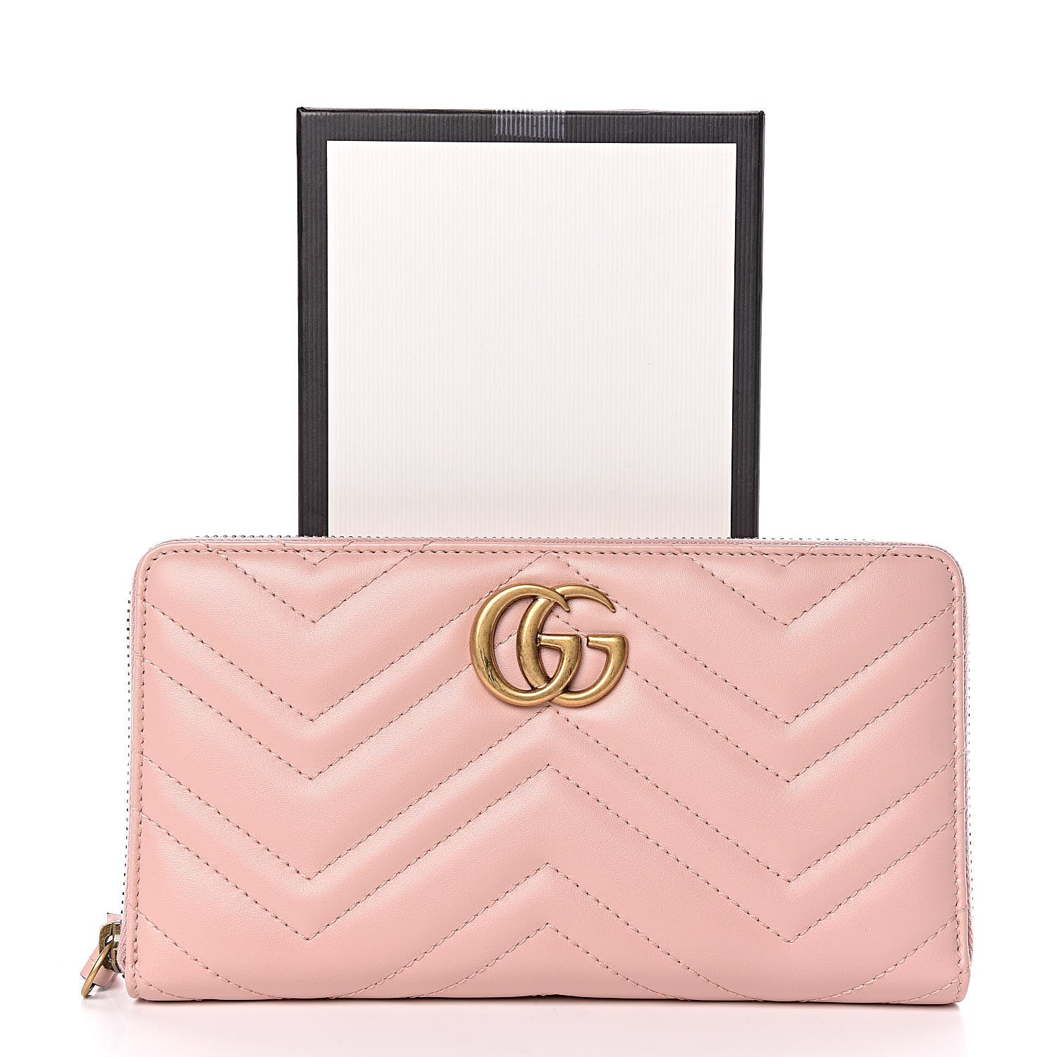 Gucci Calfskin Matelasse GG Marmont Zip Around Organizer Wallet Perfect Pink 8 of 8