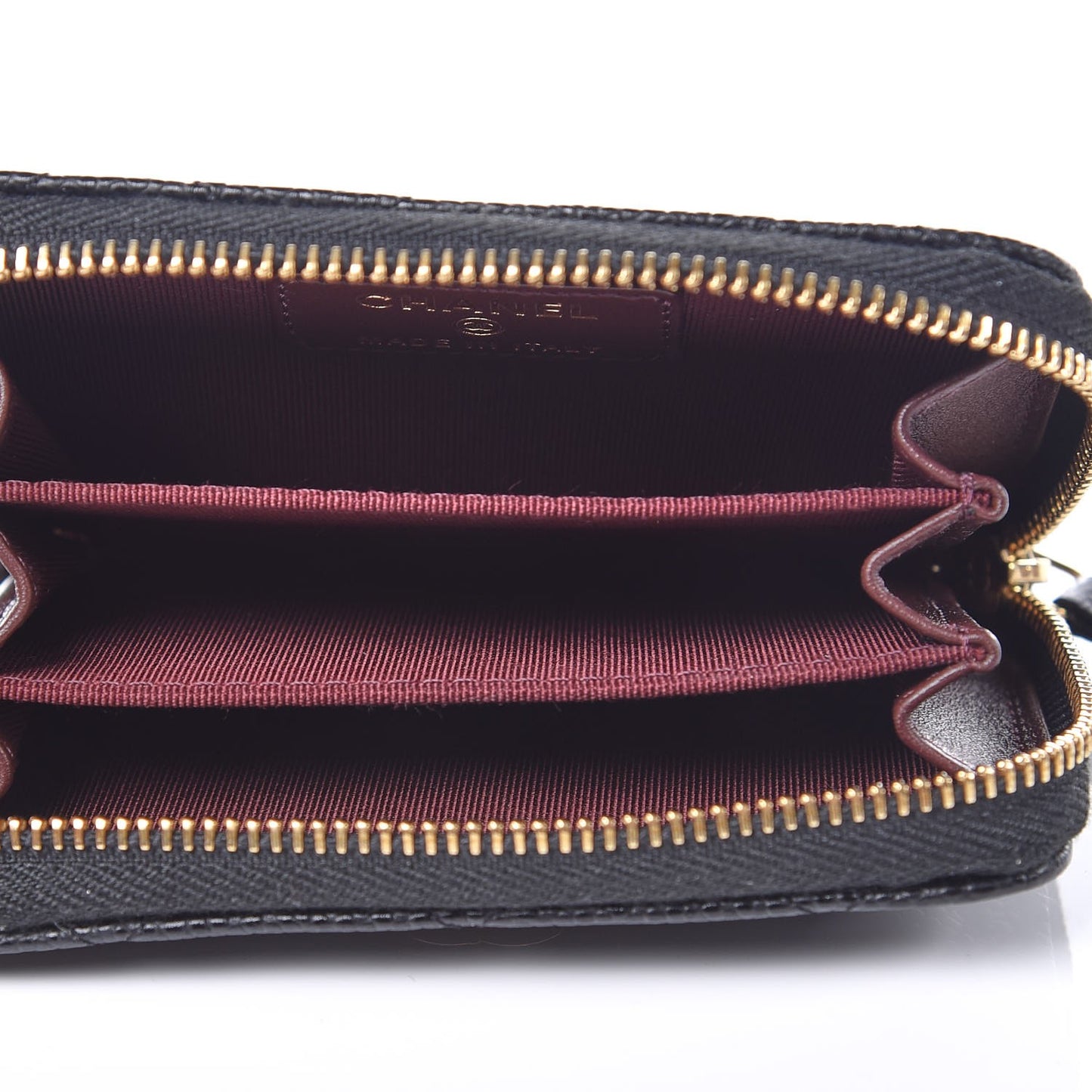 Caviar Quilted Zip Coin Purse Black