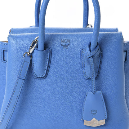 MCM Grained Calfskin Mini Milla Tote Mediterranean Blue 14 of 14