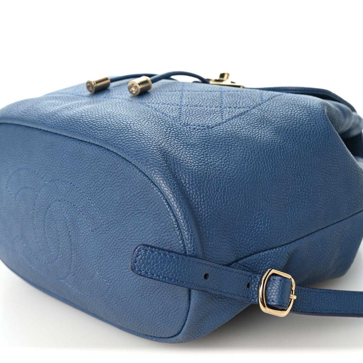 Caviar Quilted Backpack Blue