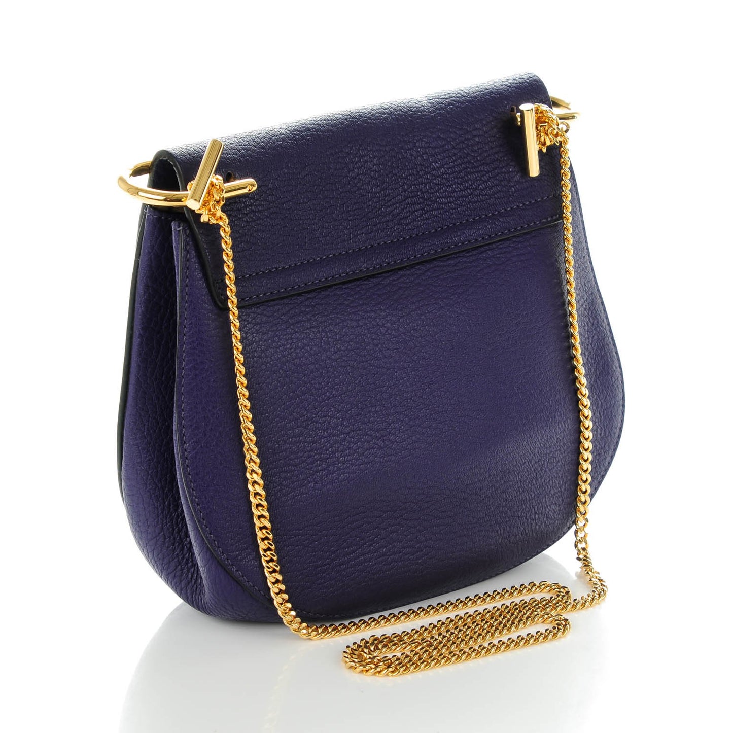 Grained Lambskin Drew Shoulder Bag Storm Blue