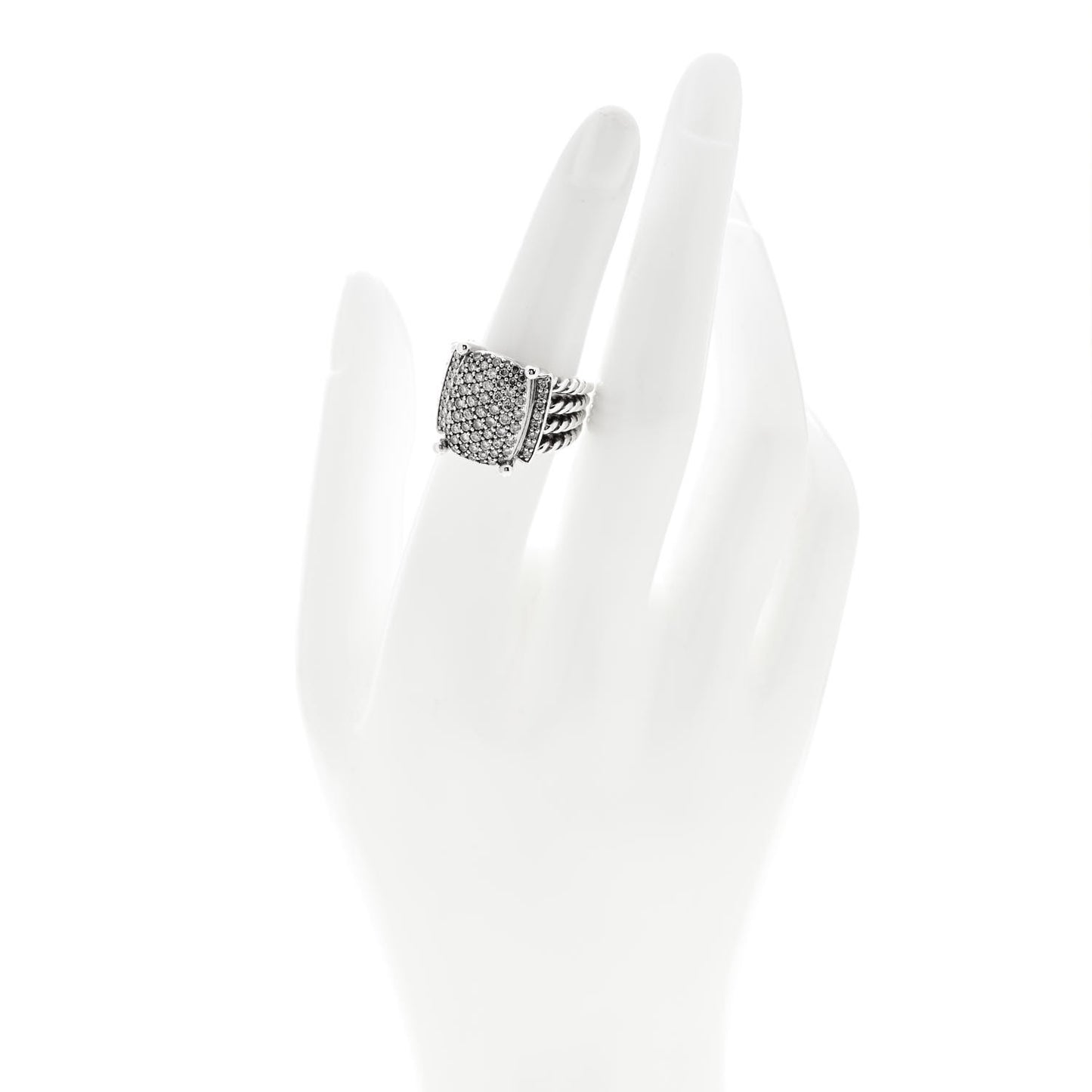 Sterling Silver Diamond 16mm Wheaton Ring 53 6.5