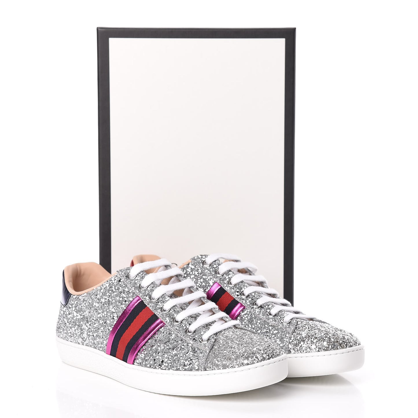 Glitter Web Womens Ace Sneakers 39 Silver