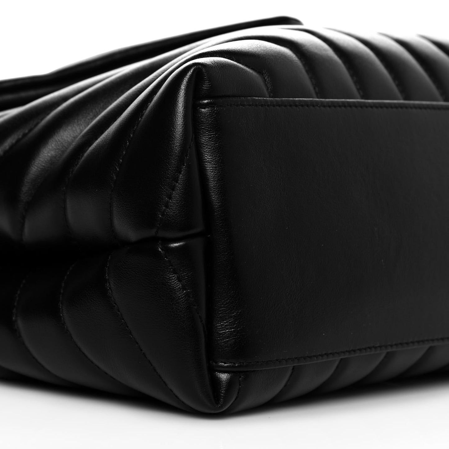 Calfskin Y Quilted Monogram Medium Loulou Chain Satchel Black