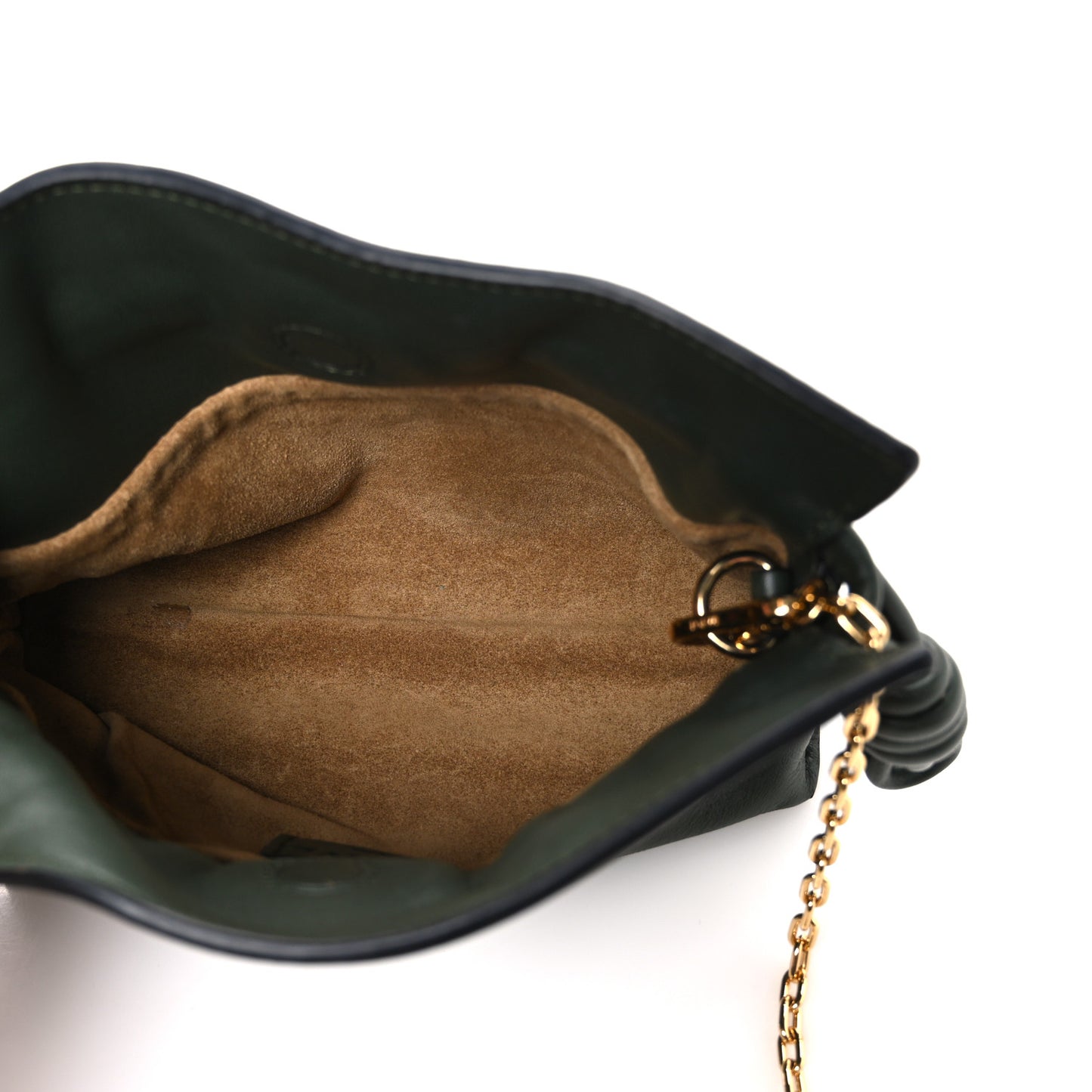 Calfskin Nano Flamenco Knot Clutch Khaki