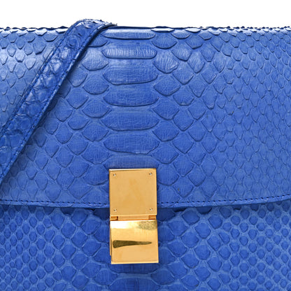 Celine Snakeskin Medium Classic Box Flap Blue 7 of 10