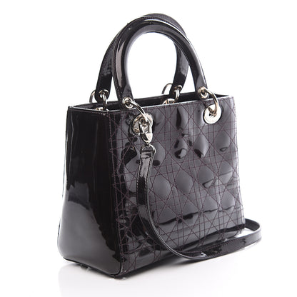 Christian Dior Patent Cannage Stitched Medium Lady Dior Amethyste 2 of 10