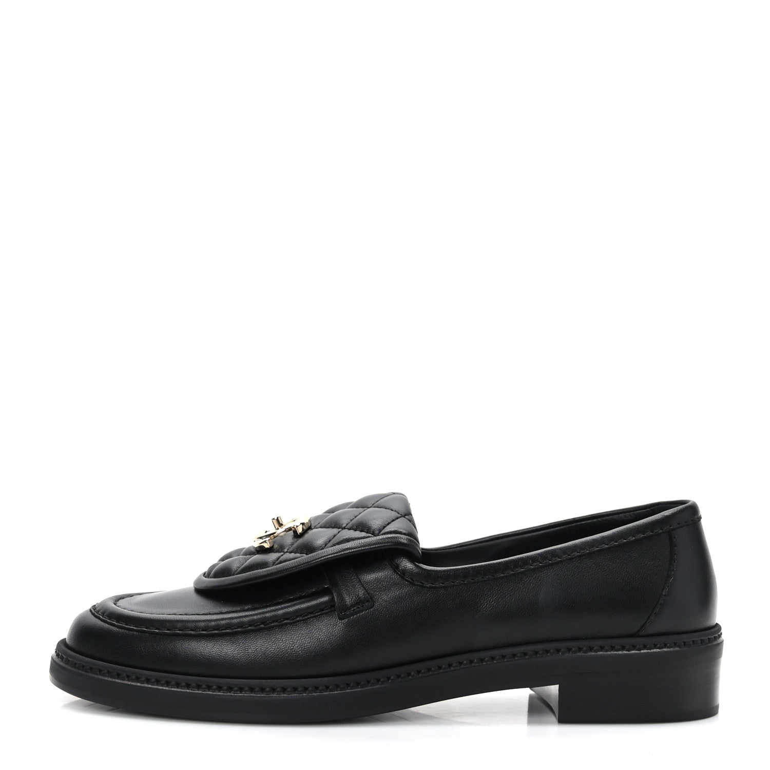 Chanel Lambskin Quilted CC Turnlock Loafers 39.5 Black 1 of 8