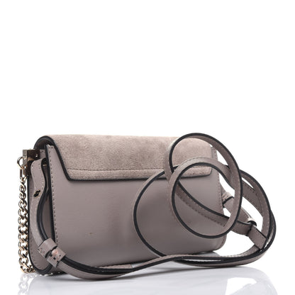 Chloe Suede Calfskin Mini Faye Shoulder Bag Motty Grey 3 of 18