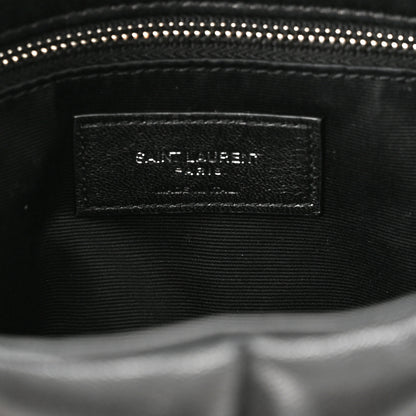 Saint Laurent Lambskin Quilted Toy Loulou Puffer Monogram Chain Satchel Black 7 of 11