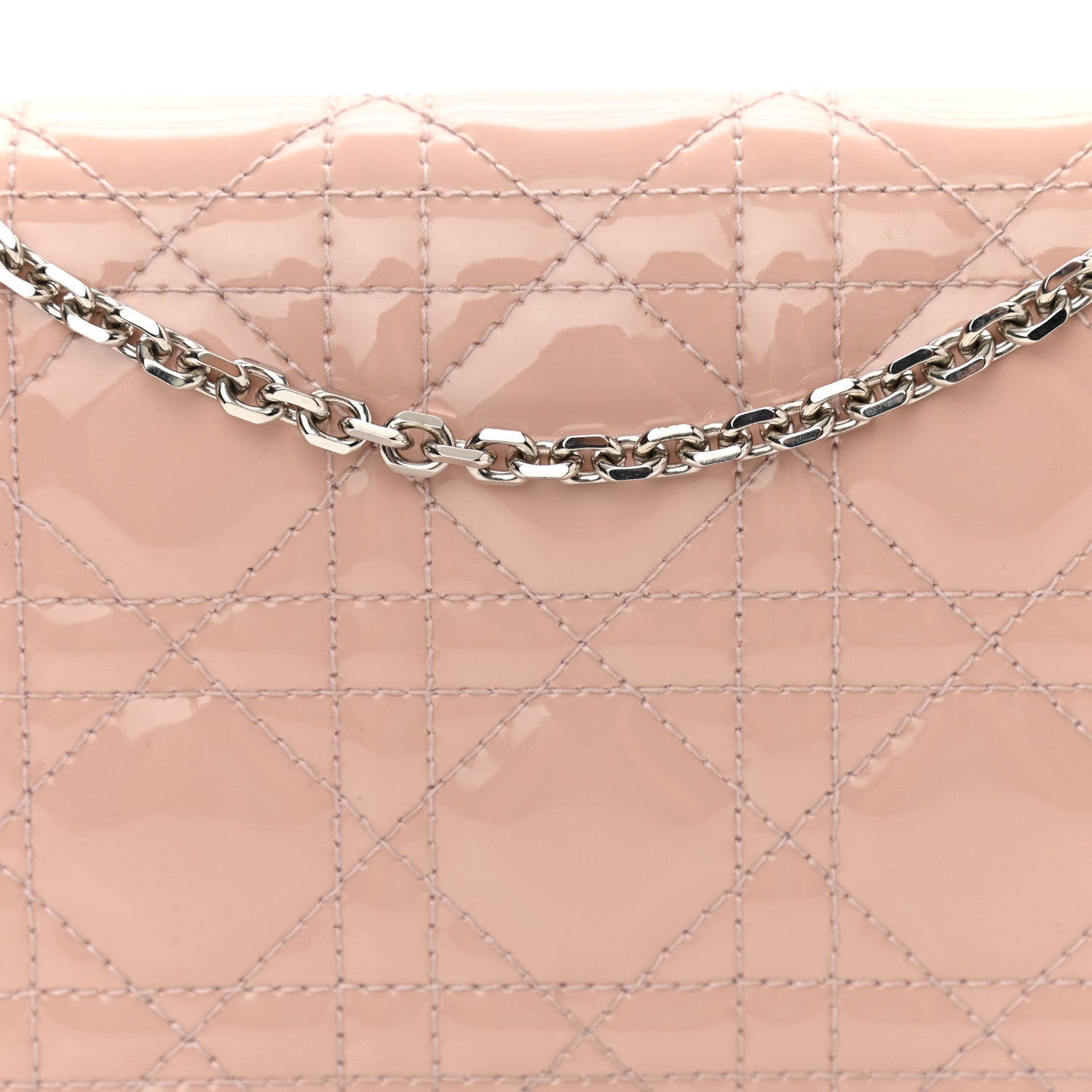 Christian Dior Patent Cannage Lady Dior Convertible Clutch Rose Des Vents 9 of 12