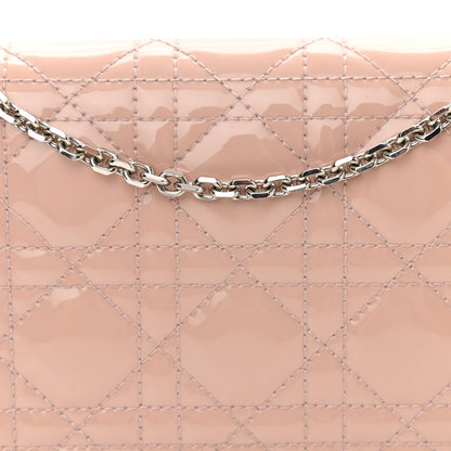Christian Dior Patent Cannage Lady Dior Convertible Clutch Rose Des Vents 9 of 12