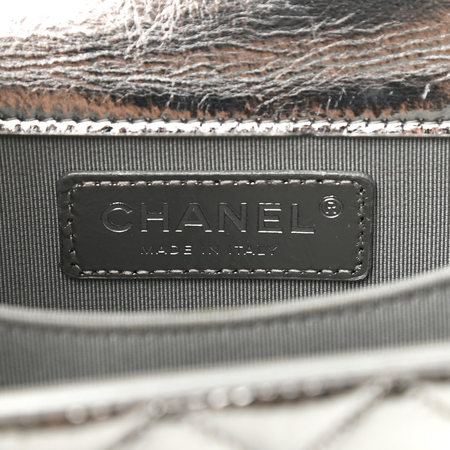 Chanel Metallic Goatskin Quilted North South Boy Flap Silver 6 of 10