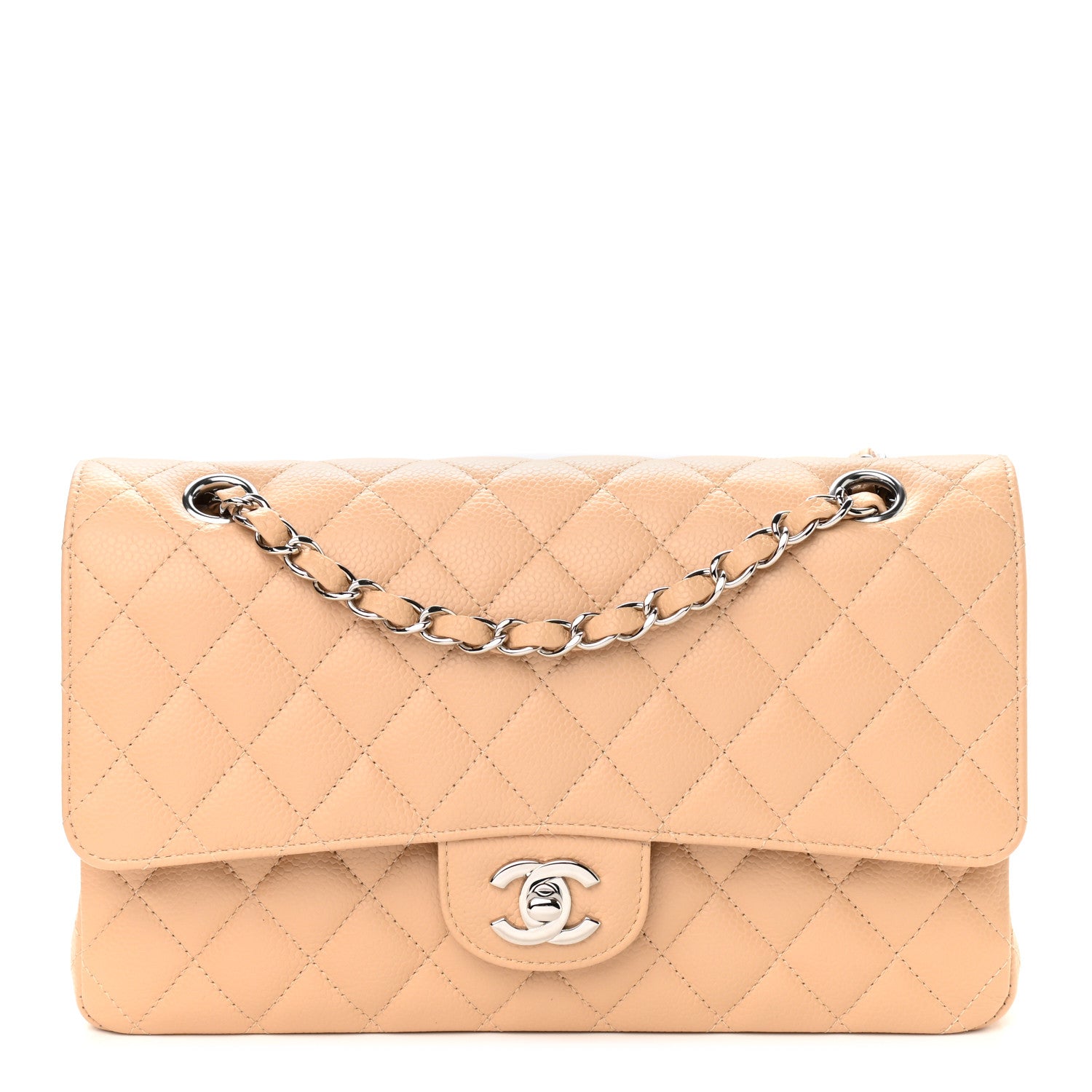 Chanel Caviar Quilted Medium Double Flap Beige 1 of 9
