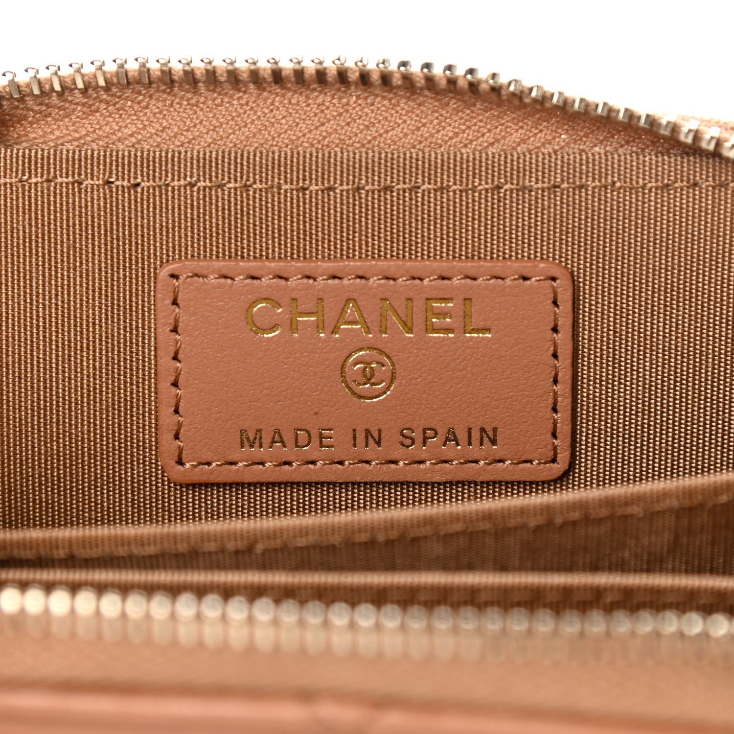 Chanel Lambskin Quilted Chanel 19 Zip Around Coin Purse Wallet Brown 6 of 8