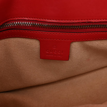 Gucci Calfskin Matelasse Small GG Marmont Shoulder Bag Hibiscus Red 6 of 9