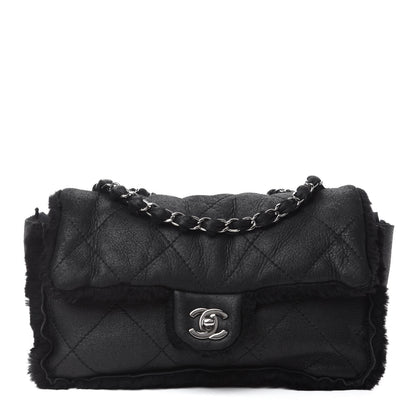 Chanel Shearling Quilted Medium Single Flap Black 1 of 10
