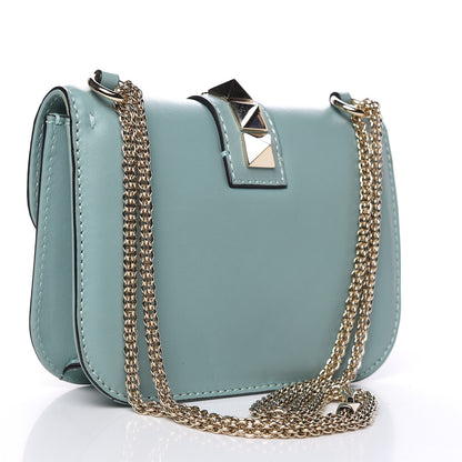 Valentino Garavani Vitello Small Glam Lock Rockstud Flap Light Blue 3 of 12